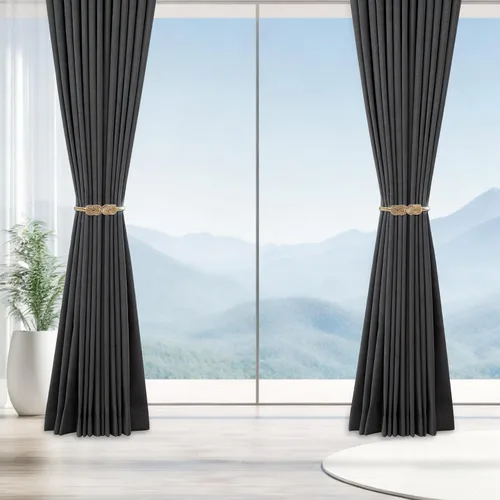 Miniatura 7 de 2Pcs Gold Curtain Tiebacks Shiny Metal Curtain Holdbacks with Exquisite Knot, Elegant Curtain Buckle for Living Room, Bedroom, Office Window