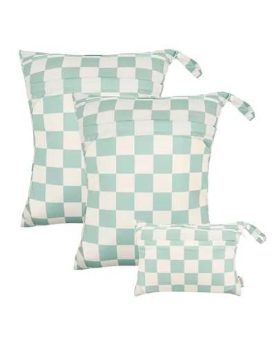Miniatura 58 de ALVABABY 2 bolsas de pañales de tela para ropa húmeda, reutilizables con dos bolsillos con cremallera, para viajes, playa, piscina, guardería