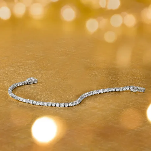 Miniatura 4 de Ross-Simons Pulsera de tenis con topacio blanco de 4,70 qt t en plata de ley, Gema, Topacio