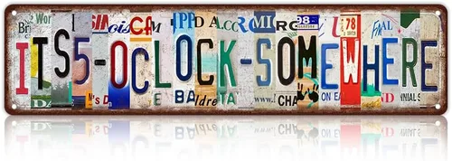 Miniatura 6 de Letrero de metal con texto en inglés «It's 420 Somewhere» para decoración de pared única para el hogar, bar, comedor, pub, 16 x 4 pulgadas Street