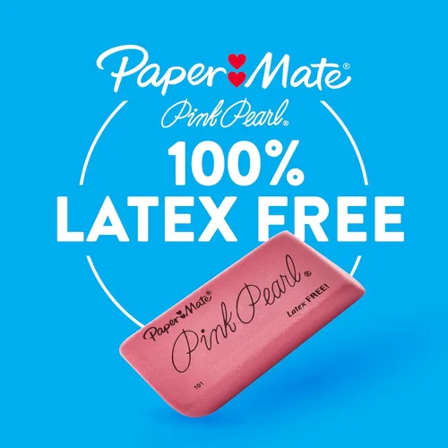 Miniatura 3 de Paper Mate Borradores, perlas rosas, 12 unidades, sin látex y resistente a las manchas, para el regreso a clases, suministros para profesores