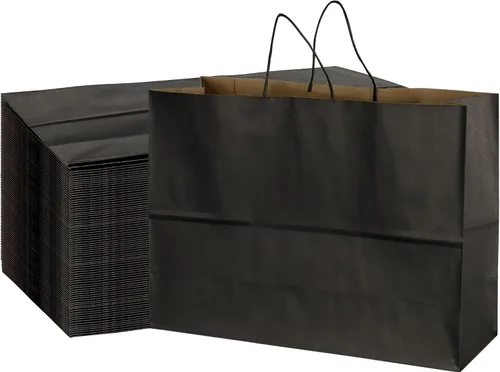 Miniatura 12 de BLEWINDZ 70 bolsas de papel grandes con asas, 16 x 6 x 12 pulgadas, bolsas de compras de papel multicolor para pequeñas empresas, bolsa de regalo 10