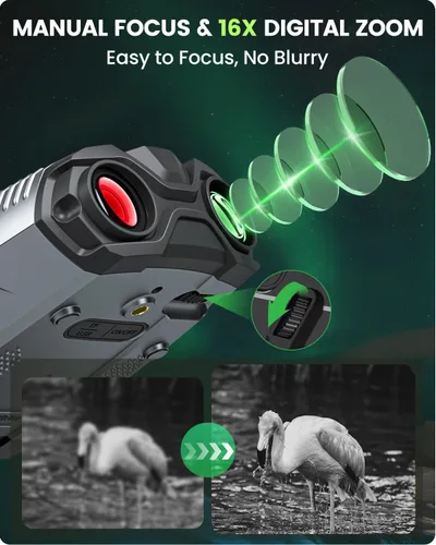 Miniatura 6 de Gafas de visión nocturna 4K, binoculares de visión nocturna mejorados con batería recargable de 5000mAh - Visión nocturna digital 16X de 9 Gris