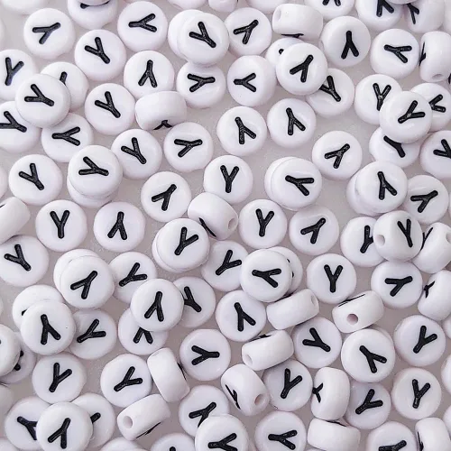 Miniatura 8 de Más de 200 cuentas de letras M individuales de 0.16 x 0.27 pulgadas para la fabricación de joyas, alfabeto acrílico redondo blanco a granel