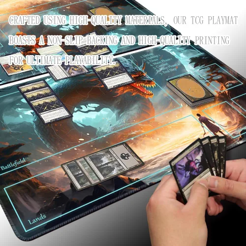 Miniatura 4 de MTG - Tapete de juego de tamaño 24 x 14 pulgadas, impresión antideslizante, ideal para entusiastas de los juegos de cartas, tapete de juego TCG