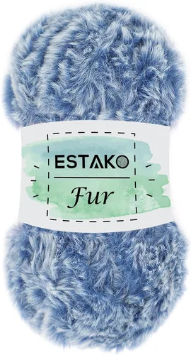 Miniatura 50 de Estako Piel 100% poliéster, suave, súper grueso, esponjoso, pelo sintético, hilo de tejer y ganchillo, 3.52 oz (100gr) 71 yardas (213.3 ft)