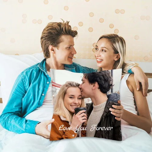 Miniatura 4 de Almohada de fotos personalizada de 16 x 16 pulgadas, funda de almohada personalizada de doble cara con texto de imagen, funda decorativa suave