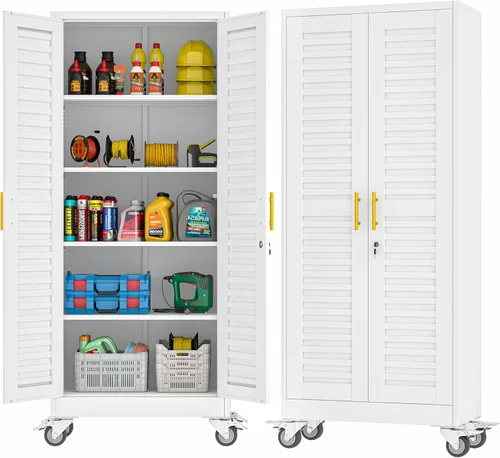 Miniatura 11 de Armario de herramientas de metal con ruedas de 36 pulgadas, 13.8 pulgadas de profundidad x 27.6 pulgadas de ancho x 35.4 pulgadas de alto, gabinete