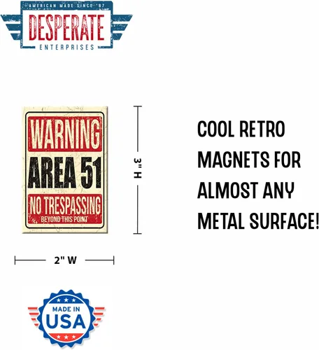 Miniatura 2 de Desperate Enterprises Area 51 - Imán para nevera, divertidos imanes para oficina, hogar y escuela, fabricado en los Estados Unidos