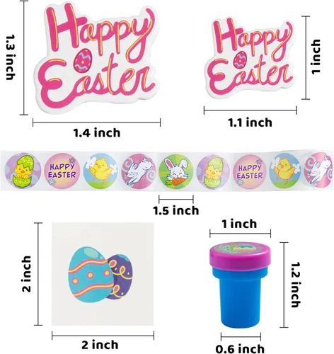 Miniatura 5 de JOYIN 686 piezas de kits de manualidades de Pascua con calcomanías surtidas, calcomanías de espuma, sellos y tatuajes temporales para recuerdos