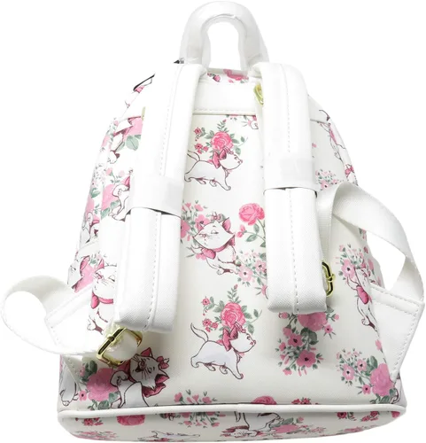 Miniatura 3 de Loungefly Disney The Aristocats Marie - Mini mochila con estampado floral WDBK0335, blanco, rosado (WhitePink Multi), Moderno