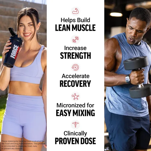 Miniatura 2 de Force Factor Polvo de Monohidrato de Creatina, Dosis de 5g Micronizada para Apoyar el Crecimiento Muscular, Fuerza, Recuperación, Salud Cognitiva