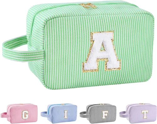 Miniatura 69 de Regalos personalizados para mujeres, bolsa de maquillaje con inicial, bolsa de maquillaje de viaje, bolsa de cosméticos, bolsa de artículos