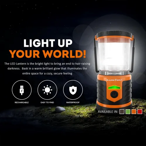 Miniatura 7 de Linterna recargable USB resistente de Blazin Bolt Banco de energía de 6000mAh 400 lúmenes 400 horas de luz 6 modos Para camping