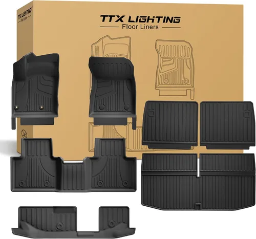 Miniatura 11 de TTX LIGHTING Alfombrillas y forro de carga para Toyota RAV4 2019-2024 2025: alfombrillas de TPE protegidas para todo tipo de clima, incluye 1ª 2ª