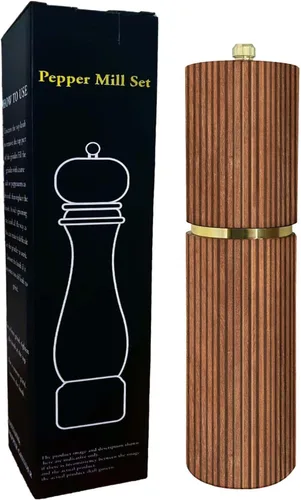 Miniatura 4 de Molinillo de pimienta de madera, molinillo de pimienta ajustable, molinillo de sal y pimienta, molinillo de pimienta recargable, molinillo de sal
