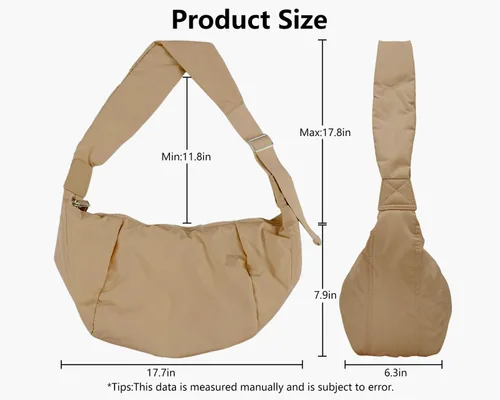 Miniatura 6 de Plusfeel Bolsos cruzados acolchados para mujer, bolso de hombro grande de moda estilo Hobo Crescent