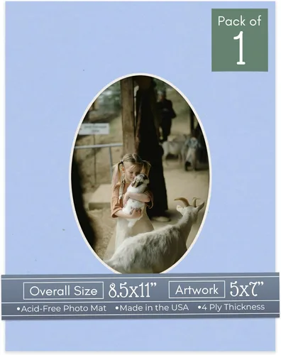 Miniatura 61 de CountryArtHouse Fresh Linen - Marco de fotos ovalado de 8.5 x 11 pulgadas, sin ácidos, con núcleo blanco, corte biselado para fotos de 5 x 7 Lona