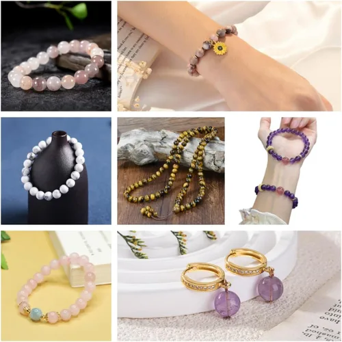 Miniatura 4 de 560 cuentas de piedra natural pulida de 0.315 pulgadas (0.315 in), cuentas sueltas de piedras preciosas de cristal energético, energía curativa