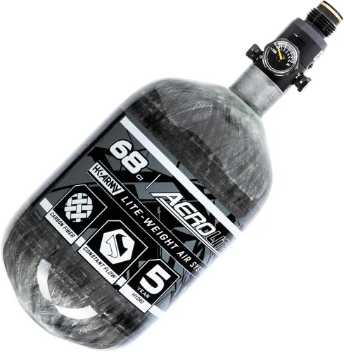 HK Army Aerolite de fibra de carbono HPA Sistema de tanque de aire comprimido para paintball Transparente