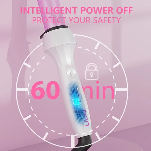 Miniatura 6 de DAN Technology - Varita rizador de 1 pulgada, temperatura ajustable, barril de cerámica impregnada de turmalina, voltaje dual, apagado automático