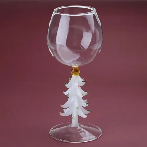 Miniatura 4 de Vaso de vidrio 3D con figura de árbol de Navidad en el interior, sin tallo, para vino, agua, leche, copa de vidrio, copa de árbol de Navidad