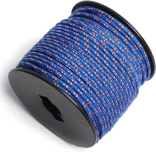 Miniatura 10 de Cuerda de nailon trenzada sólida de 1/8 pulgadas (3mm) de 164 pies, cordón paracord de 5 hebras, cuerda delgada para manualidades, multiusos