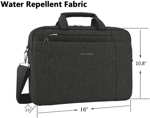 Miniatura 4 de Kroser - Bolso de hombro para portátil de 15,6 pulgadas, maletín bandolera para portátil, bolso de mano repelente al agua, para negocios, unisex