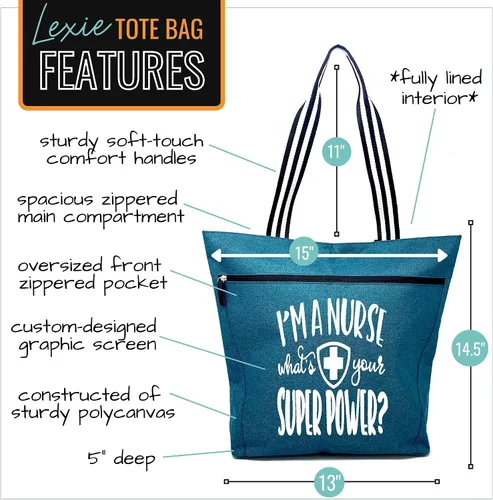 Miniatura 2 de Grandes bolsas de mano con cremallera para enfermeras, con bolsillos, perfectas para el trabajo, regalos para CNA, RN y estudiantes de enfermería