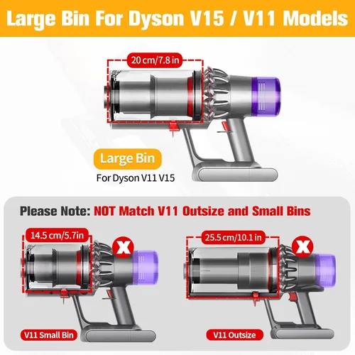 Miniatura 5 de Cubo de repuesto para Dyson V11 V15 SV14 SV15 SV15 SV22 SV17 cubo de recipiente para Dyson V11 piezas de repuesto para aspirador contenedor grande