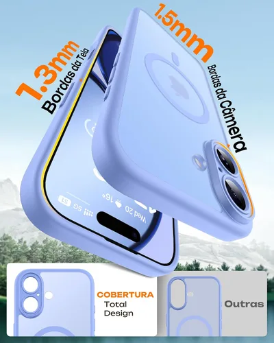 Miniatura 940 de TOCOL Funda para iPhone 11, compatible con Magsafe, protección completa de cámara, imanes integrados, protección contra caídas, funda translúcida