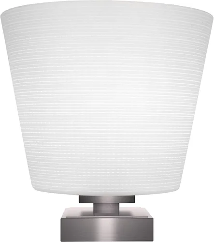 Miniatura 30 de Toltec Lighting Luna Accent - Lámpara de mesa, acabado grafito, cristal cuadrado de burbujas ahumadas de 3.5 pulgadas