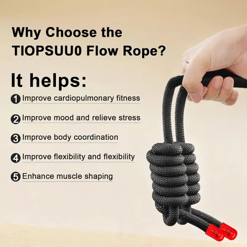Miniatura 5 de Flow Rope Exercise Jump Rope For Fitness, Working Out, Flow with 9 Ft Adjustable Double Woven Workout Rope For Men, Women, Beginners' Training
