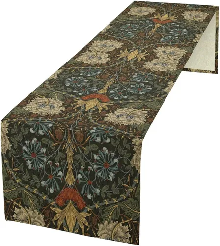Miniatura 45 de Camino de mesa con diseño de patas de perro, lindo animal con estampado de patas de cachorro, decoración de fiesta de cumpleaños, casa de campo