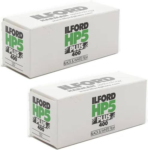 Ilford HP5 Plus - Película negativa en blanco y negro ISO 400 (película de 120 rollos), paquete de 2 unidades