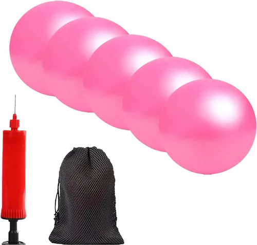 Miniatura 11 de Pequeña pelota de yoga de ejercicio para pilates, barra y terapia física, incluye bomba de aire, antiestallido, fácil de inflar, accesorio