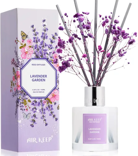 Miniatura 32 de Airkeep Juego de difusor de junco, 3.38 onzas líquidas (3.4 fl oz), difusor de aceite de niebla marina y sal marina con 8 varillas de caña, difusor