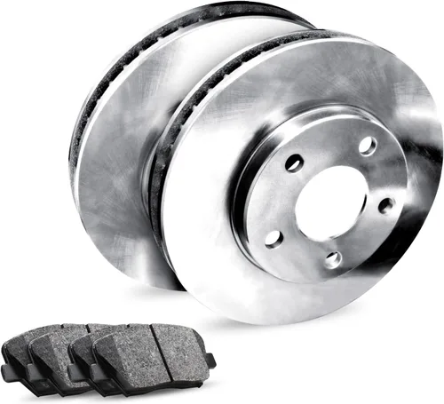 R1 Concepts Rotores de freno traseros en blanco | Sensor incluido | Kit de pastillas de freno y rotores de cerámica | Compatible con Audi A8, Q8,