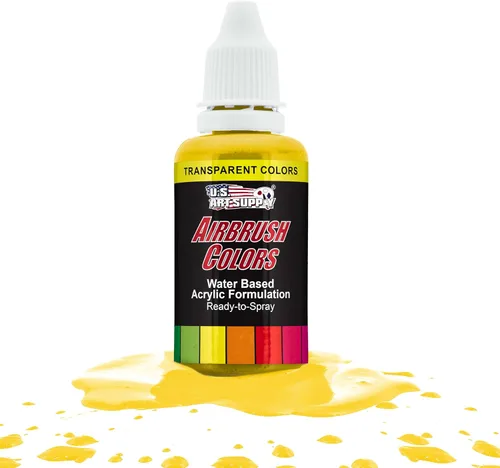 Miniatura 19 de U.S. Art Supply Pintura acrílica transparente Chartruesse para aerógrafo, 8 onzas, lista para rociar, pintura con pincel de aire para uñas, modelos