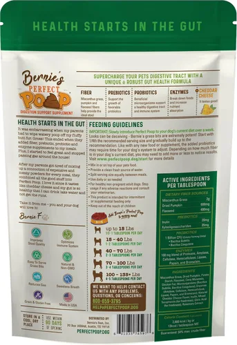 Miniatura 2 de Suplemento Perfecto para Popó, Digestión y Salud General para Perros: Fibra, Prebióticos, Probióticos y Enzimas Alivian las Condiciones Digestivas