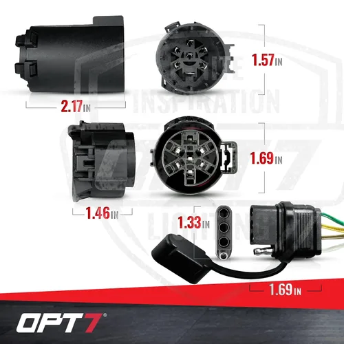 Miniatura 4 de OPT7 Easy Connect USCAR - Arnés de 7 pines a 4 pines, adaptador de conector de cableado de extensión de remolque de 4 pies para camiones