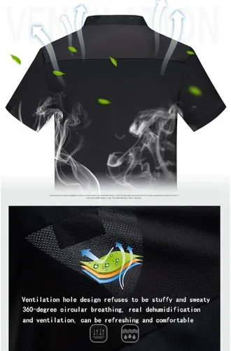 Miniatura 4 de Chef Uniform for Women Men Chef Jacket Short Sleeve Lightweight Chef Coat Comfortable for Kitchen Cooking