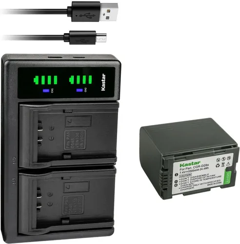 Kastar Paquete de 1 batería CGR-D28 y cargador USB LTD2 de repuesto para Panasonic PV-DV700, PV-DV701, PV-DV702, PV-DV710, PV-DV800, PV-DV800K,