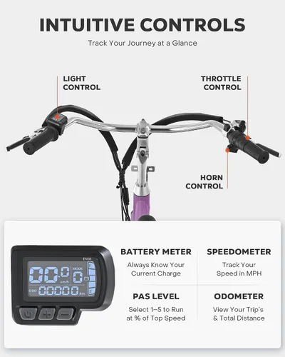 Miniatura 7 de VIRIBUS Triciclo eléctrico para adultos, triciclo eléctrico de 24 26 pulgadas con batería extraíble de 468 Wh, 250 W/350 W (pico 500 W) bicicletas