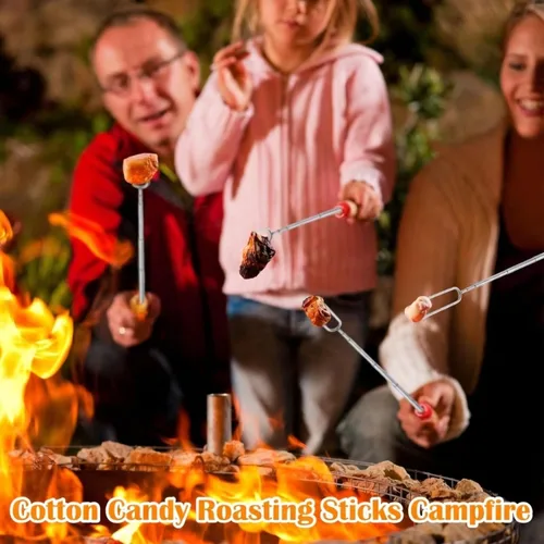 Miniatura 5 de 12 palitos Smores para hoguera para hoguera, malvaviscos, accesorios para fogata de 32 pulgadas, de acero inoxidable, brochetas para perros