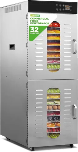 Miniatura 8 de NutriChef Deshidratador eléctrico de alimentos para encimera, 900 W, máquina de carne de res de varios niveles, secadora de frutas y verduras