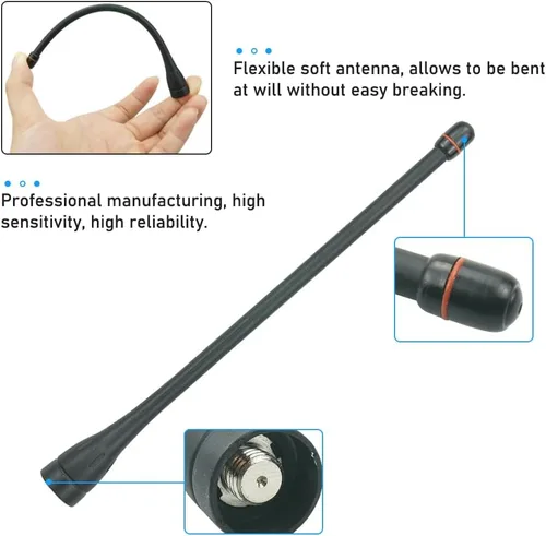 Miniatura 4 de Antena de repuesto para antena Icom F21 F24 F4001 F4011 F4101D F3021 F4161 F43GT F43TR Radio UHF 440-470Mhz FA-SC57U (paquete de 2)
