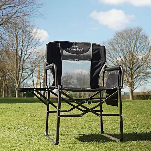 Miniatura 2 de SUNNYFEEL Silla de Director de Camping de Gran Tamaño, Sillas Plegables Portátiles para Césped para Adultos de Servicio Pesado con Mesa Lateral