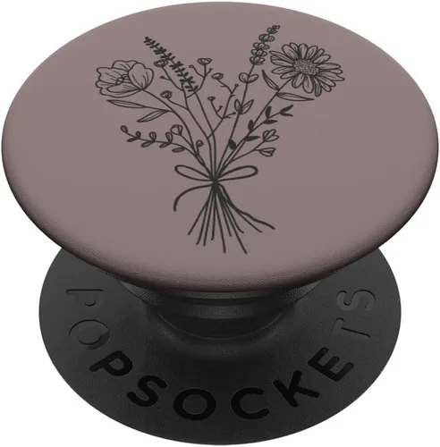 Miniatura 6 de PopSockets MagSafe PopGrip con diseño floral de flores silvestres neutras para iPhone