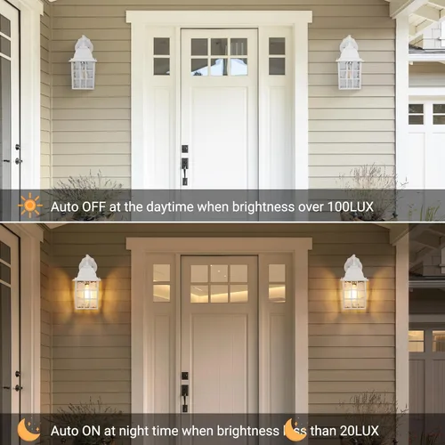 Miniatura 2 de Accesorios de iluminación para exteriores del atardecer al amanecer, luces exteriores con sensor, luces blancas para porche, faroles de pared